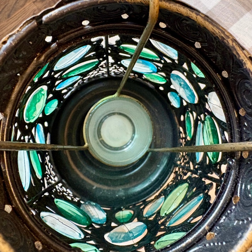 Pier 1 Blue and Green Caravan Gem Lantern - Picture 8 of 8